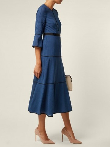 CEFINN Tiered blue voile midi dress ~ a-line dresses ~ effortless style - flipped