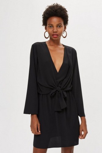 Topshop Tiffany Knot Mini Dress in Black | LBD - flipped
