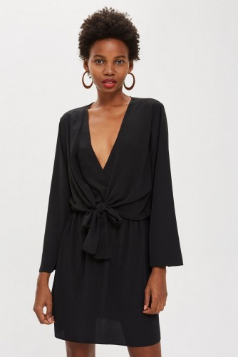 Topshop Tiffany Knot Mini Dress in Black | LBD
