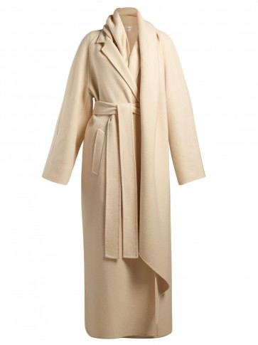 THE ROW Tooman longline cream cashmere wrap coat ~ luxe outerwear