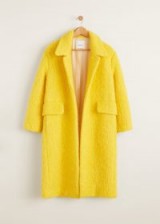 Mango Unstructured wool-blend coat in yellow – autumn luxe