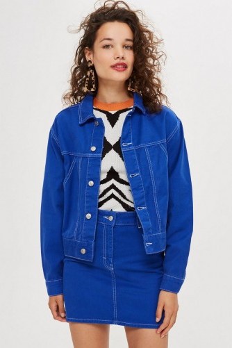 Topshop Utility Denim Jacket in Blue | utilitarian fashion - flipped