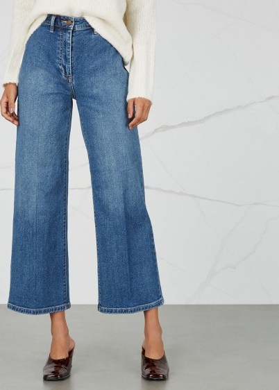 VINCE Blue cropped wide-leg jeans | crop leg - flipped