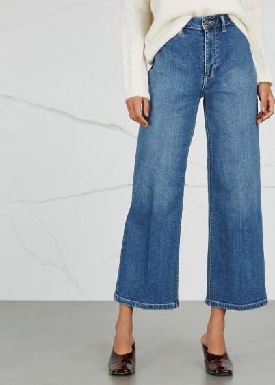 VINCE Blue cropped wide-leg jeans | crop leg