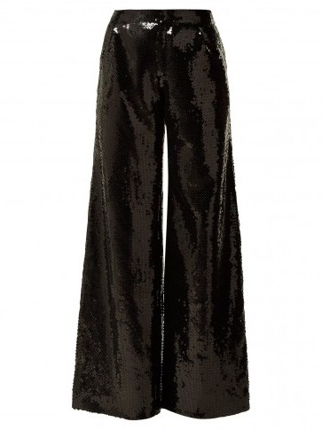HALPERN Black Wide-leg sequinned trousers ~ evening glitz - flipped
