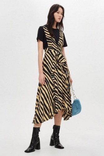 Topshop Zebra Print Pinafore Dress | animal prints | plunge front - flipped