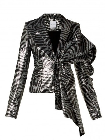 HALPERN Zebra-stripe sequinned jacket ~ 80s glamour - flipped
