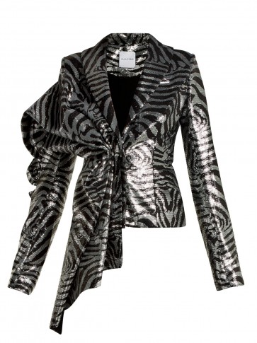 HALPERN Zebra-stripe sequinned jacket ~ 80s glamour