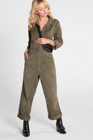 Nasty Gal After Party Vintage On the Job Utility Jumpsuit in Khaki | utilitarian fashion - flipped