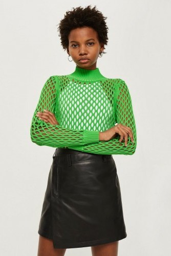 Topshop Boutique Airtex Knit in Green | retro colours - flipped