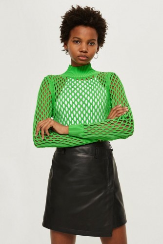 Topshop Boutique Airtex Knit in Green | retro colours