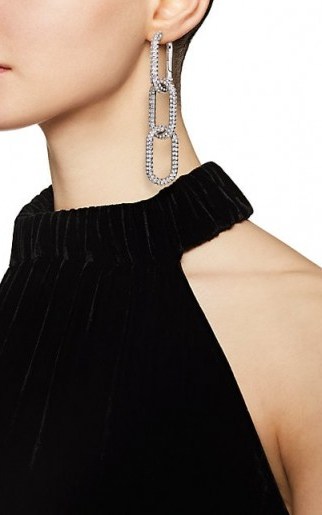 ALEXANDER WANG Diamante Oval-Link Earrings ~ event glamour - flipped