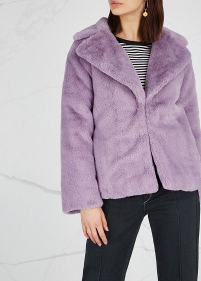 ALICE + OLIVIA Thora lilac faux-fur jacket ~ winter luxe
