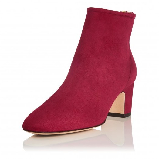 L.K. Bennett ALYSS POPPY SUEDE ANKLE BOOTS / red Autumn boot - flipped