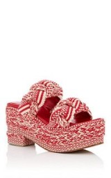 ANTOLINA Conchita Red and Tan Cotton Platform Sandals ~ hand braided platforms