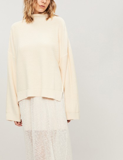 ARJE Milos turtleneck cashmere, wool and silk-blend jumper Ivory / luxury neutral sweater