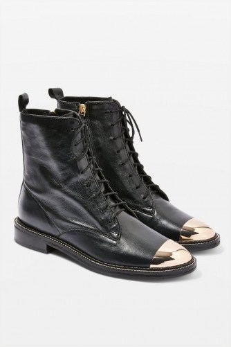 TOPSHOP AXEL Lace Up Crocodile Boots ~ metal toe caps - flipped
