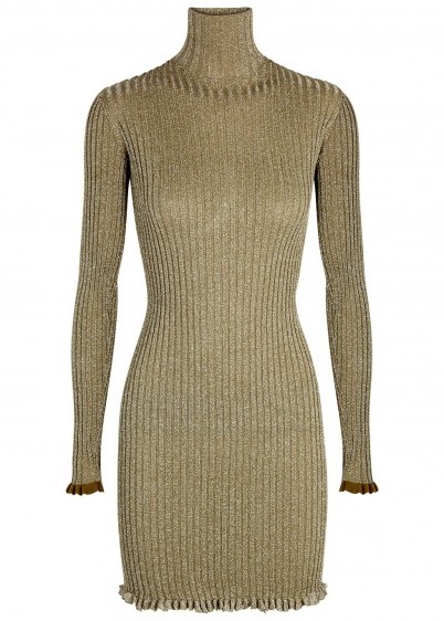 CHLOÉ Metallic-weave ribbed-knit dress / luxury knitted dress - flipped