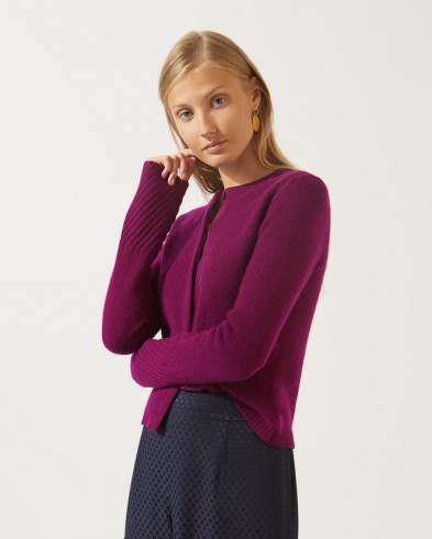 JIGSAW CLOUD CASHMERE CARDIGAN Boysenberry / luxury Autumn knits