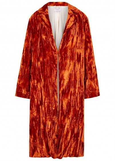 COLLINA STRADA Easy E crinkle-finish orange velvet jacket – luxe outerwear