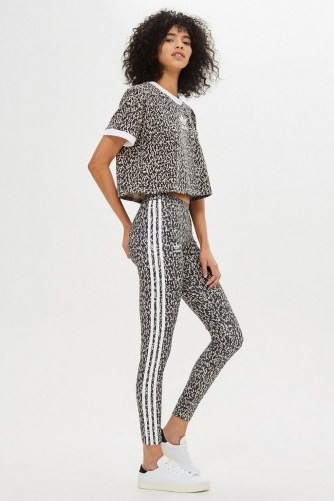adidas Crop T-Shirt and Leggings Set ~ Leoflage print tee & pants - flipped