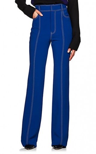 DEREK LAM Topstitched High-Waist Flared Crepe Pants French Blue - flipped