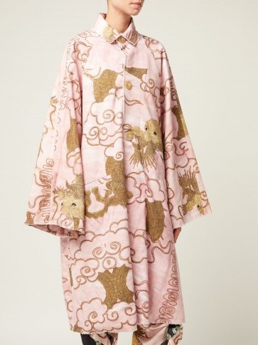 BY WALID Dorothee pink antique-cotton coat | oriental inspiration - flipped