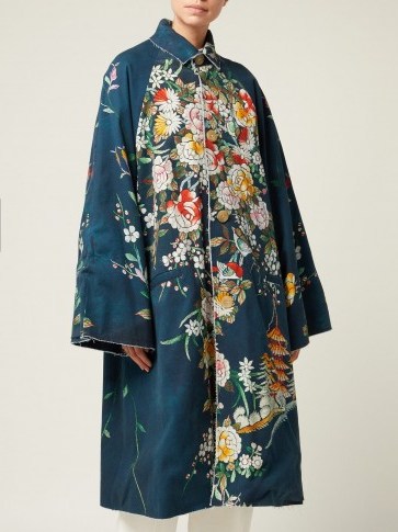 BY WALID Dorothee navy cotton-canvas coat | oriental inspired - flipped