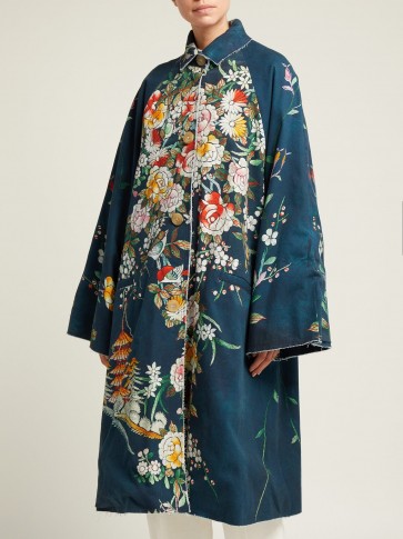 BY WALID Dorothee navy cotton-canvas coat | oriental inspired