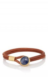 ELI HALILI Blue Sapphire Button Bracelet ~ brown leather cord and gemstone bracelets