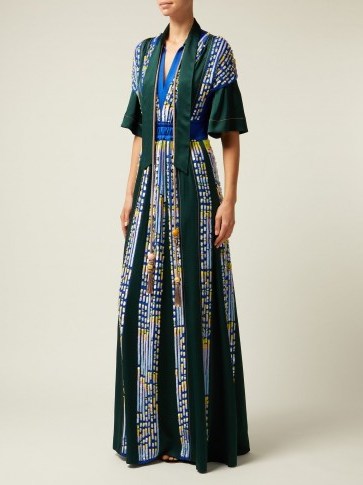 PETER PILOTTO Embellished green satin evening gown - flipped