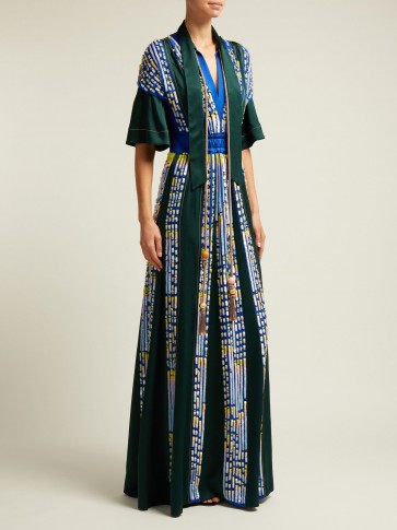 PETER PILOTTO Embellished green satin evening gown