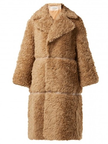 VIKA GAZINSKAYA Camel Faux-fur alpaca-blend coat ~ luxe outerwear - flipped