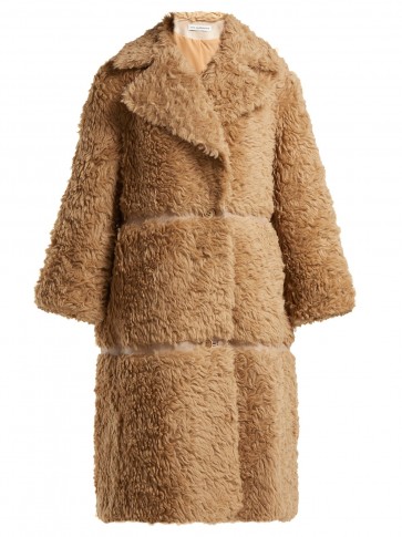 VIKA GAZINSKAYA Camel Faux-fur alpaca-blend coat ~ luxe outerwear