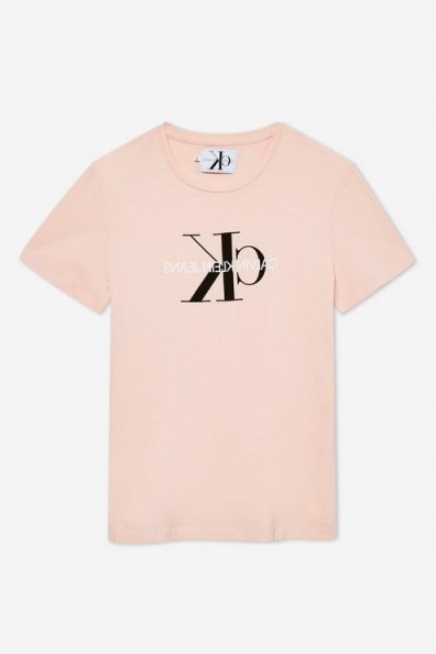 Calvin Klein Pink Fitted T-Shirt ~ classic tee - flipped