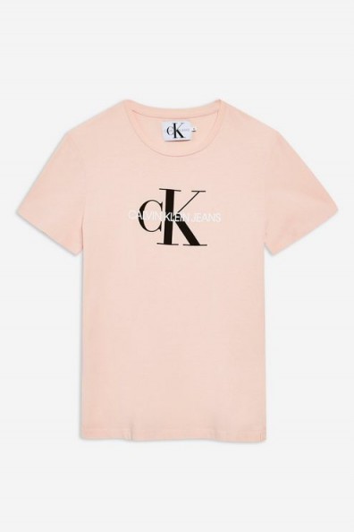 Calvin Klein Pink Fitted T-Shirt ~ classic tee