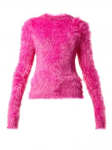 BALENCIAGA Hot-Pink Fluffy sweater - flipped
