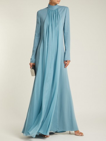 LANVIN Gathered blue silk-georgette gown ~ effortlessly elegant