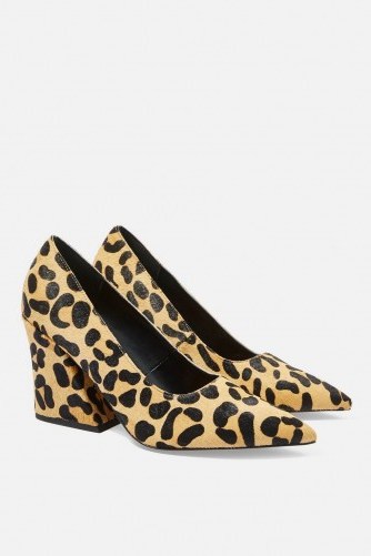 TOPSHOP Ginny Court Shoes True Leopard ~ angled heels - flipped