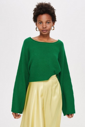TOPSHOP Green Cropped Jumper ~ Autumn knitwear