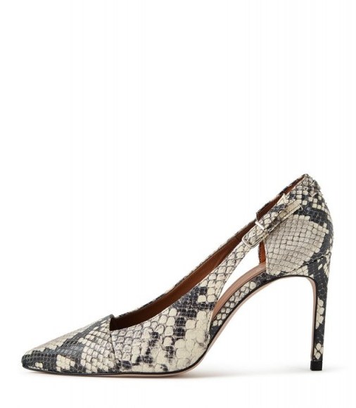HALLEY SNAKE BUCKLE DETAIL POINTED HEELS SNAKE ~ animal print cut-out courts - flipped