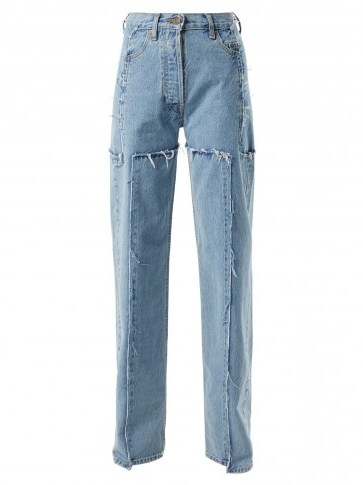 VETEMENTS High-rise straight leg frayed panel jeans ~ deconstructed denim - flipped