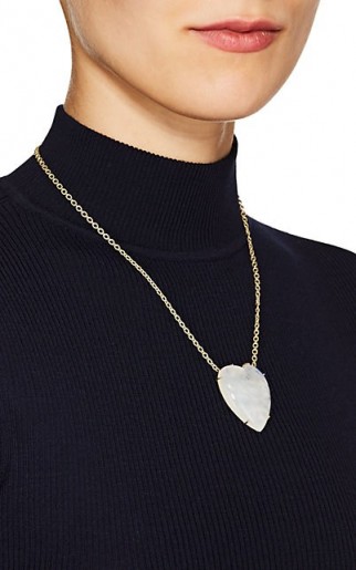 IRENE NEUWIRTH Heart-Shaped Rainbow Moonstone Pendant Necklace ~ luxe pendants