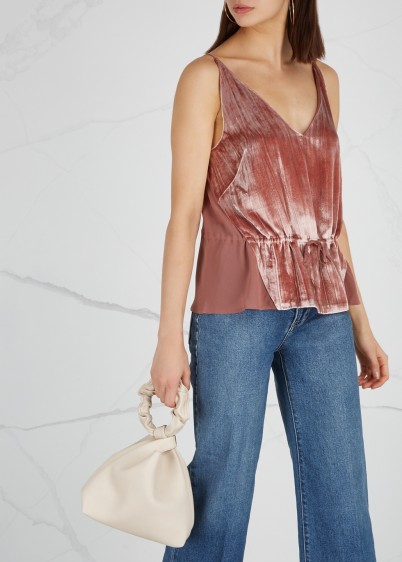 J BRAND Lucy rose velvet and silk top ~ luxe pink cami