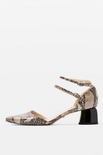 Topshop Jackpot Snake Print Two Part Court | double strap Mary Janes - flipped