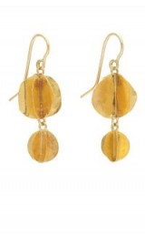 JUDY GEIB Whirligig Double-Drop Satin-Finished 24k Yellow Gold Earrings / luxe drops