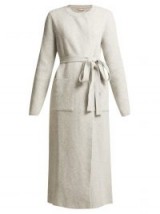 BROCK COLLECTION Koffi light-grey ribbed-knit wool-blend cardigan ~ elegant longline cardi