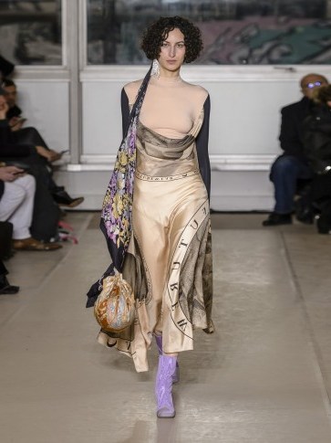 MARINE SERRE Layered silk-blend dress ~ flowing luxe fabric - flipped