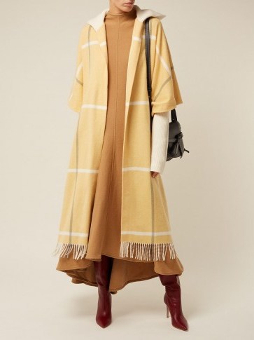 ROKSANDA Leisha yellow hooded checked wool coat - flipped