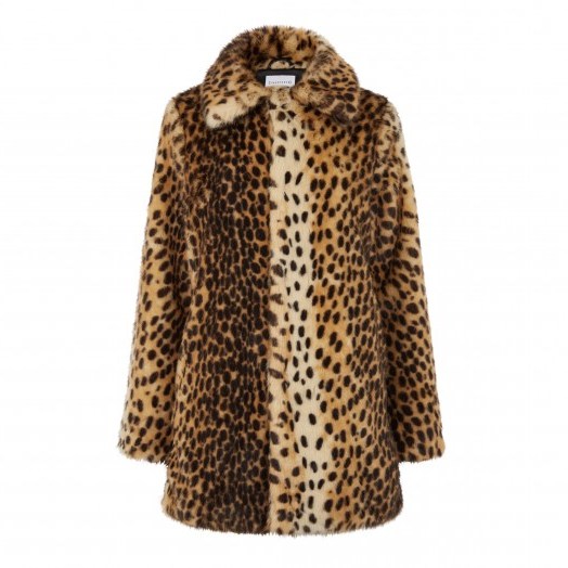 WAREHOUSE LEOPARD FAUX FUR COAT in Animal / glamorous winter coats - flipped